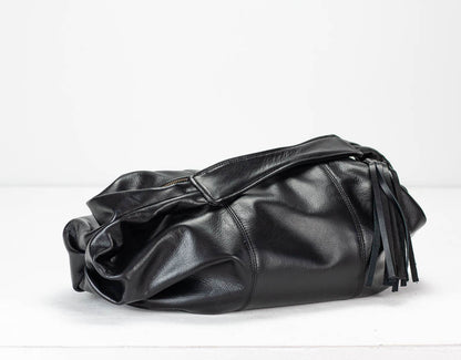 Kallia mini bag - Black soft leather - milloobags