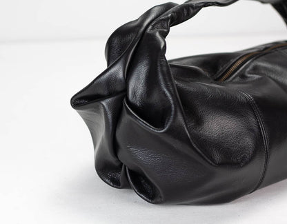 Kallia mini bag - Black soft leather - milloobags
