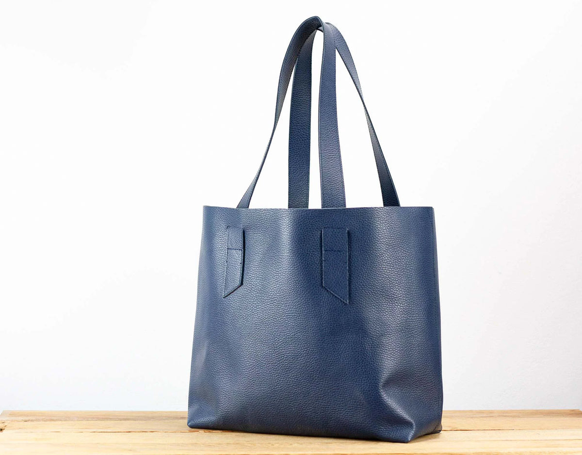 Τσάντα tote Calisto - Μπλε δέρμα