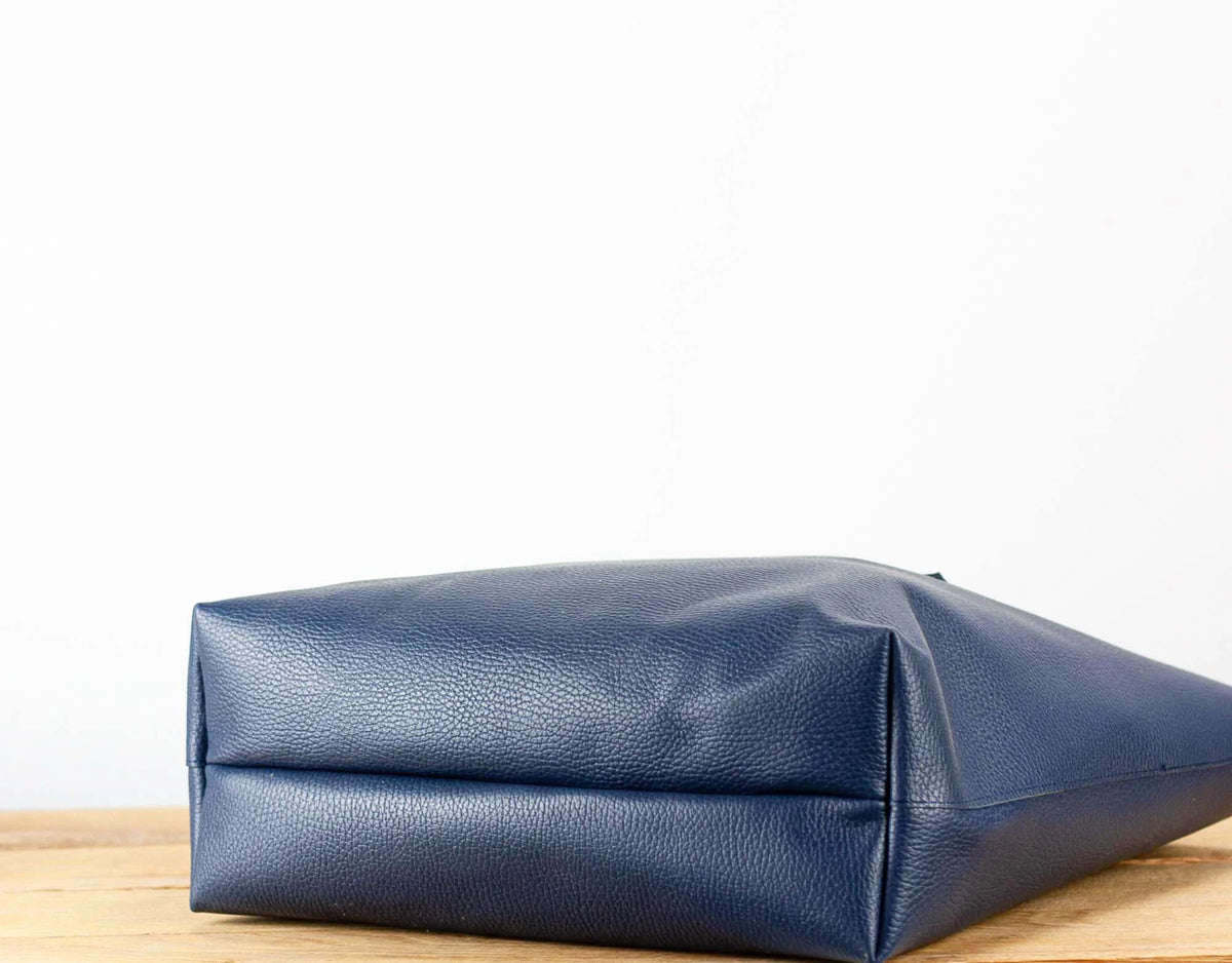 Τσάντα tote Calisto - Μπλε δέρμα