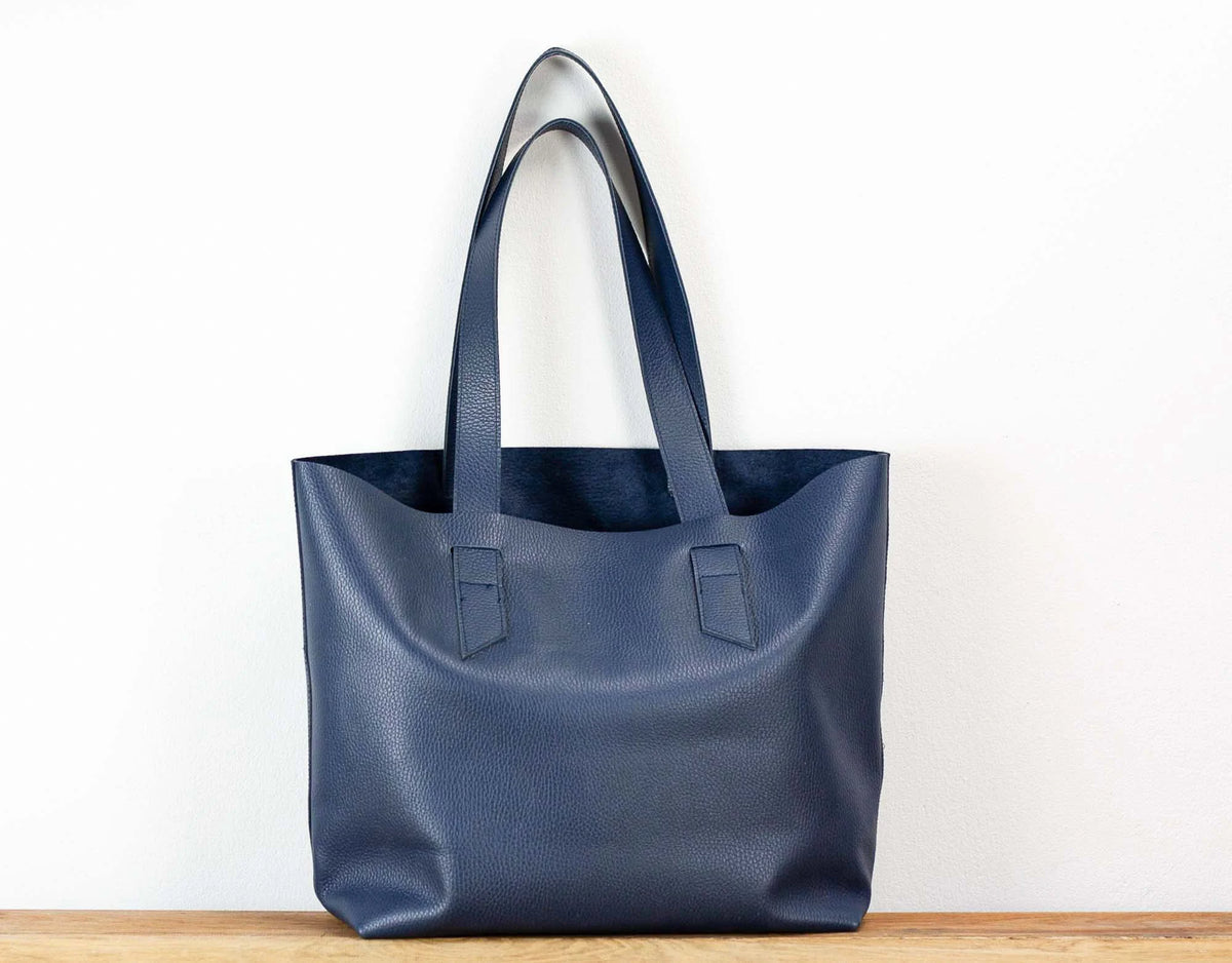 Τσάντα tote Calisto - Μπλε δέρμα