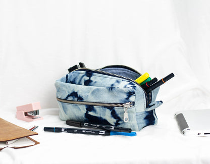 Brick case in Tie dye blue jeans