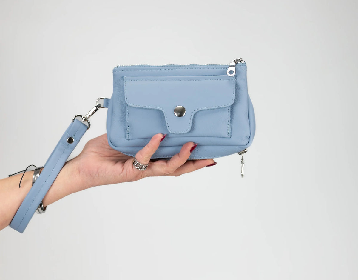 Thalia wallet - Light blue leather