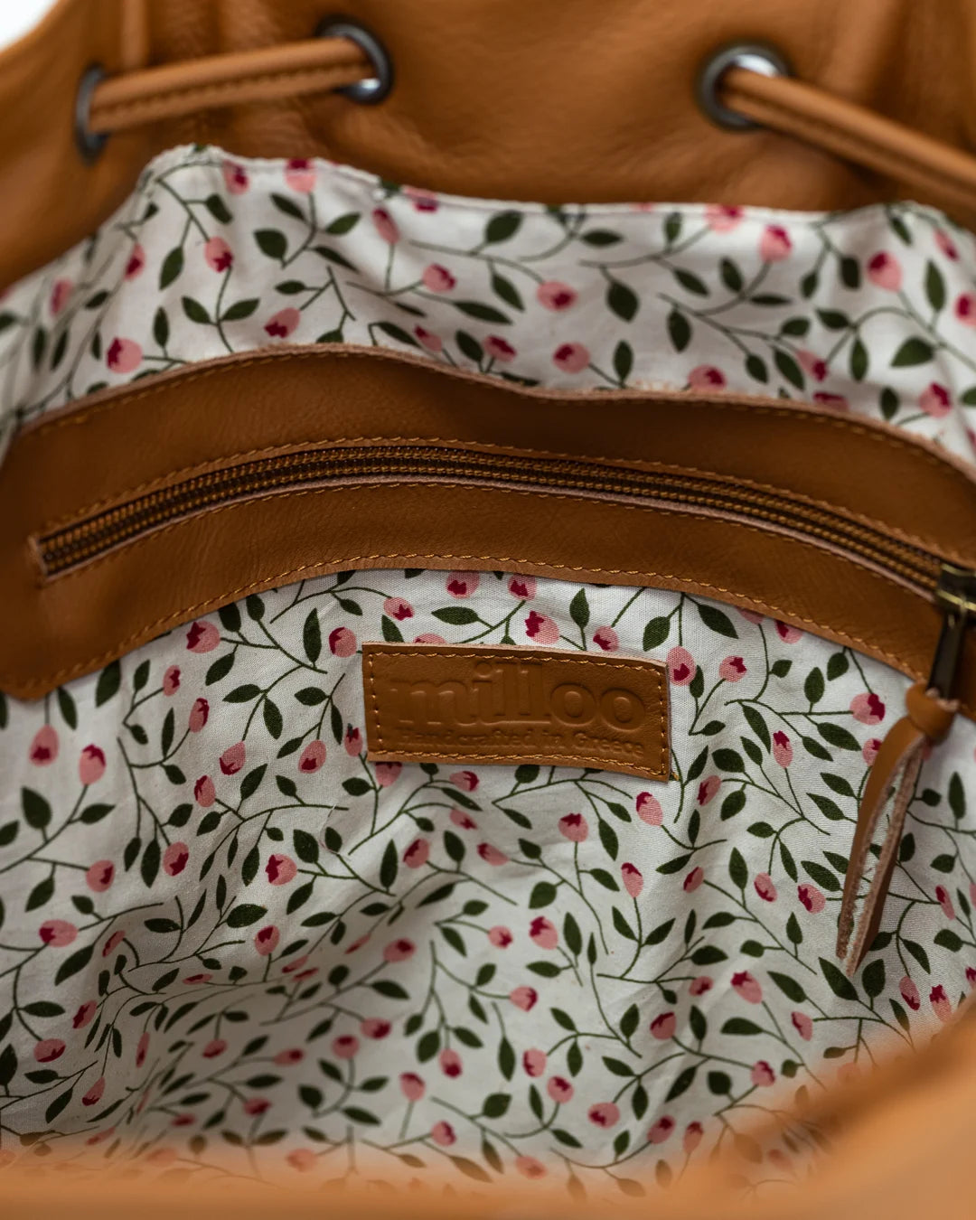 Danae bag - Brown handwoven leather