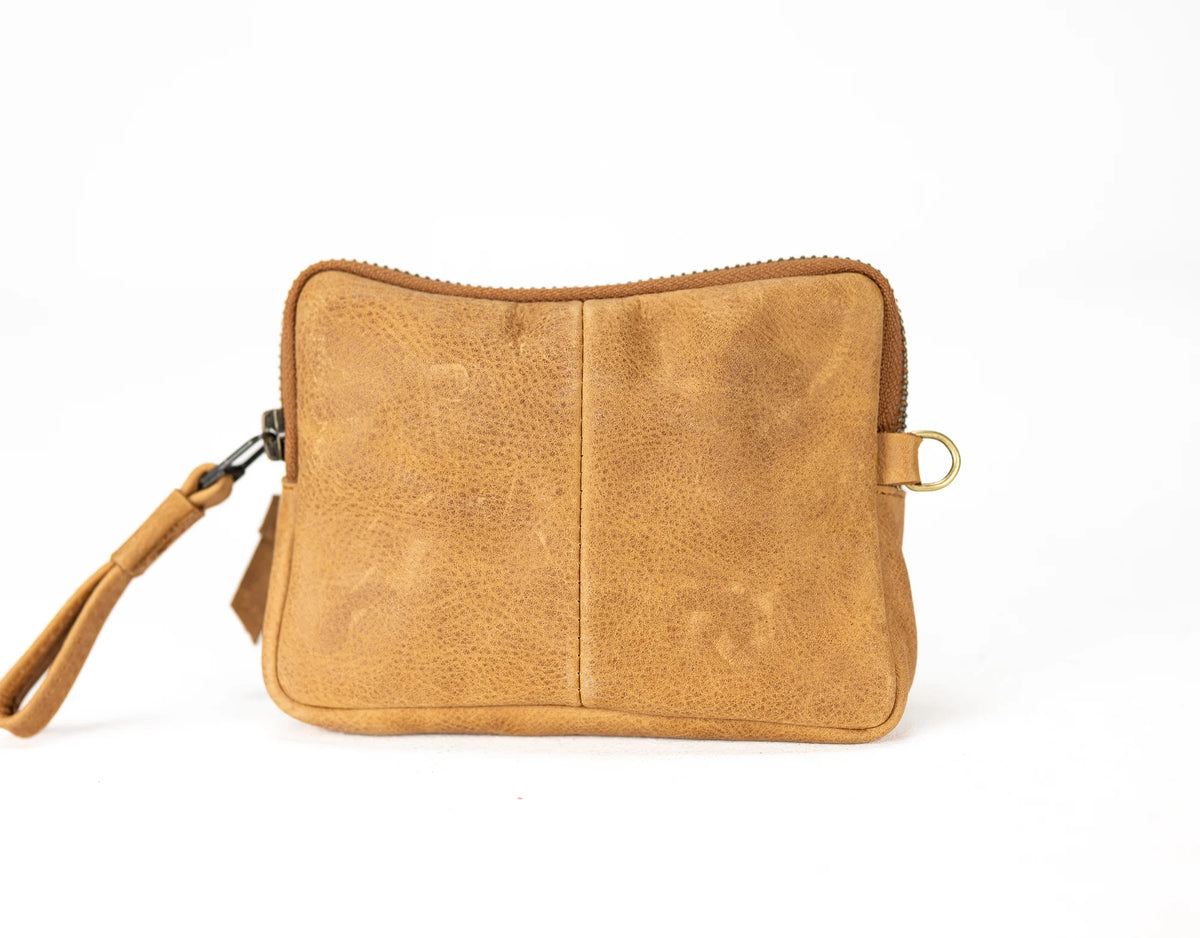 Antheia mini wallet - Brown distressed leather