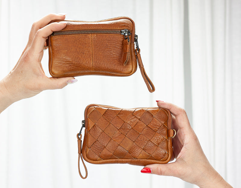 Antheia Mini wallet - Brown Leather