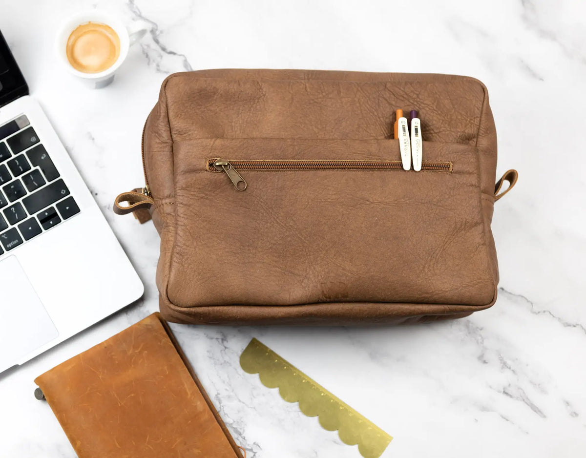 Ydra organizer - Distressed Brown leather