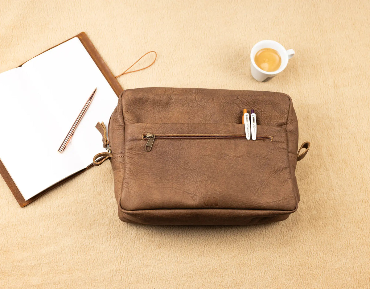 Ydra organizer - Distressed Brown leather