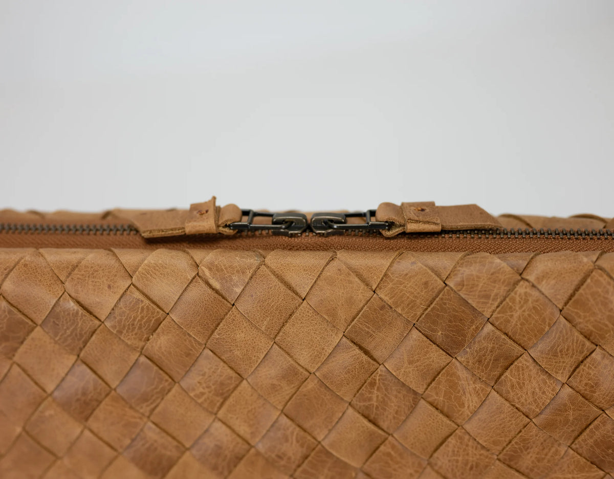 Athena Laptop Clutch - Brown Distressed leather