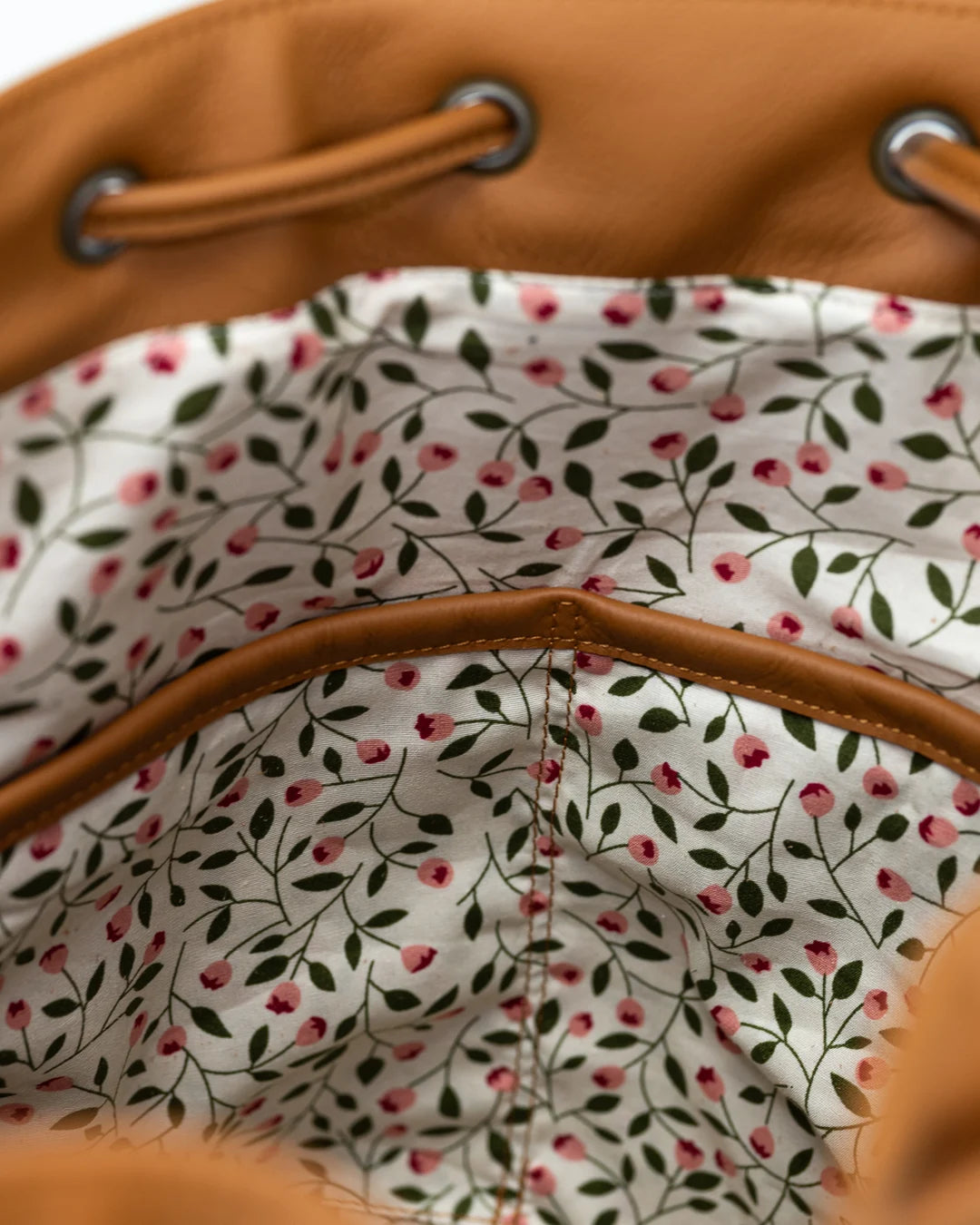 Danae bucket bag - Brown suede leather