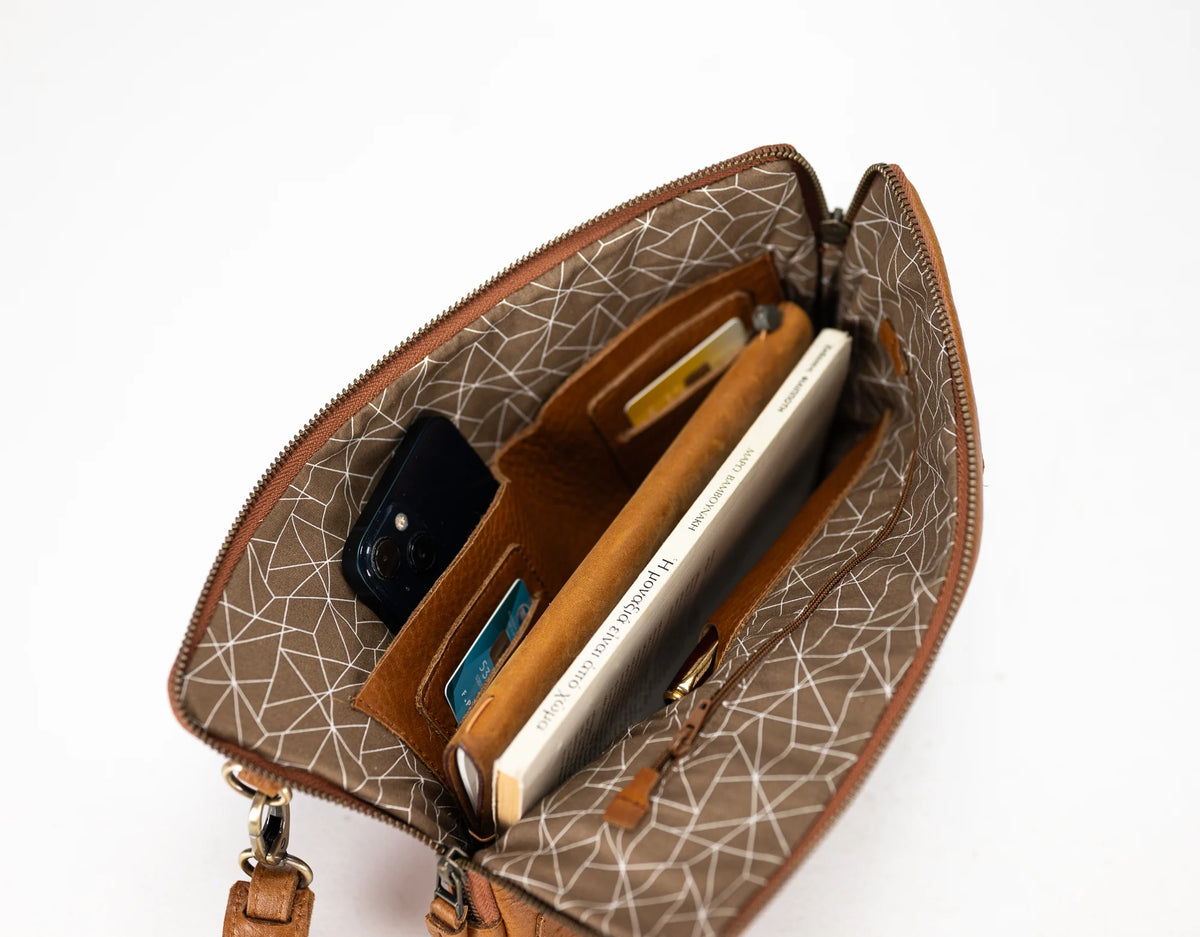 Athena Tablet Clutch - Brown