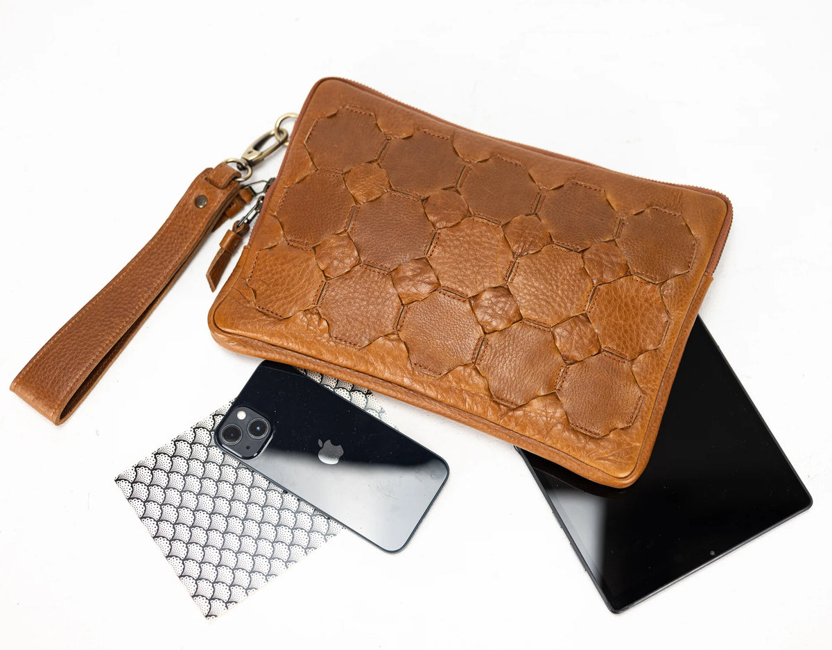 Athena Tablet Clutch - Brown