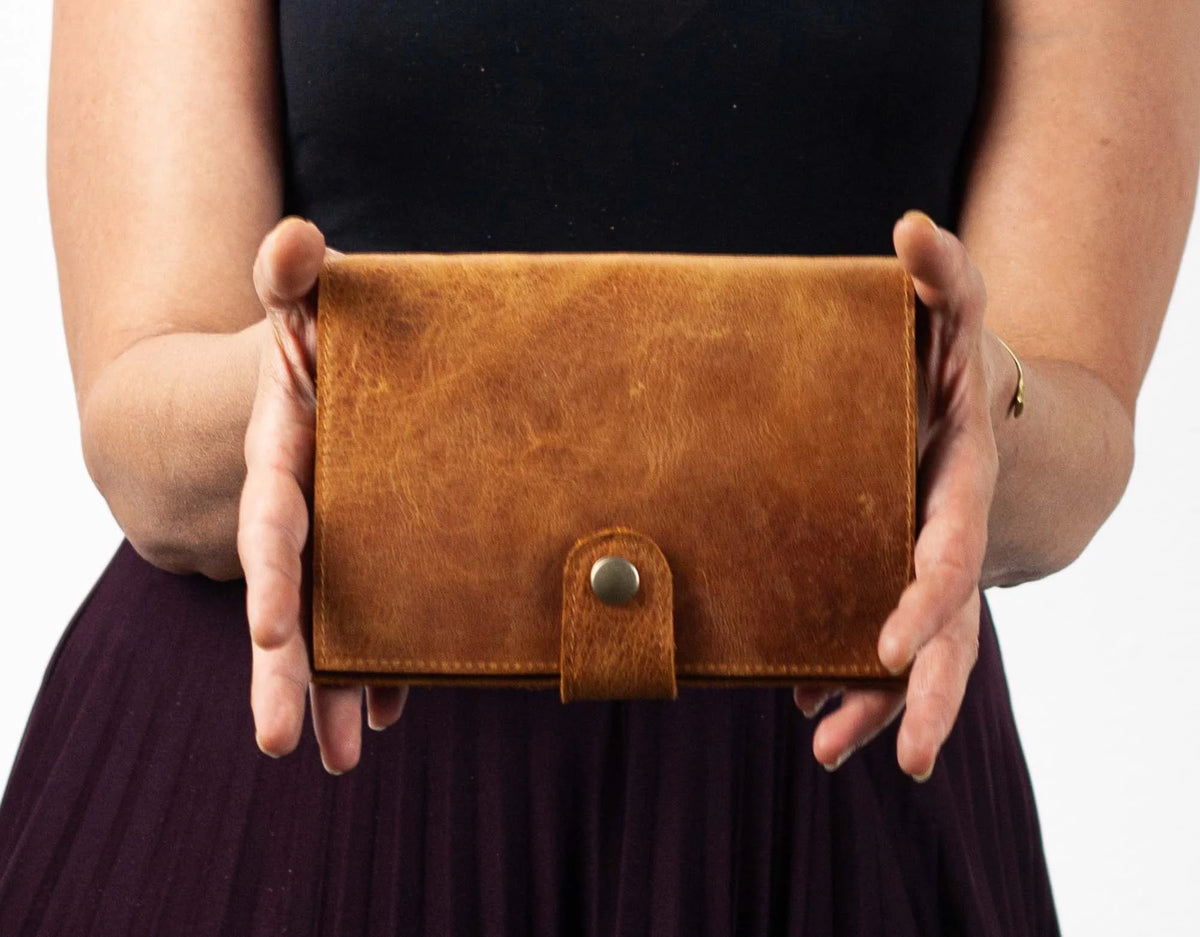 Iole wallet - Brown leather