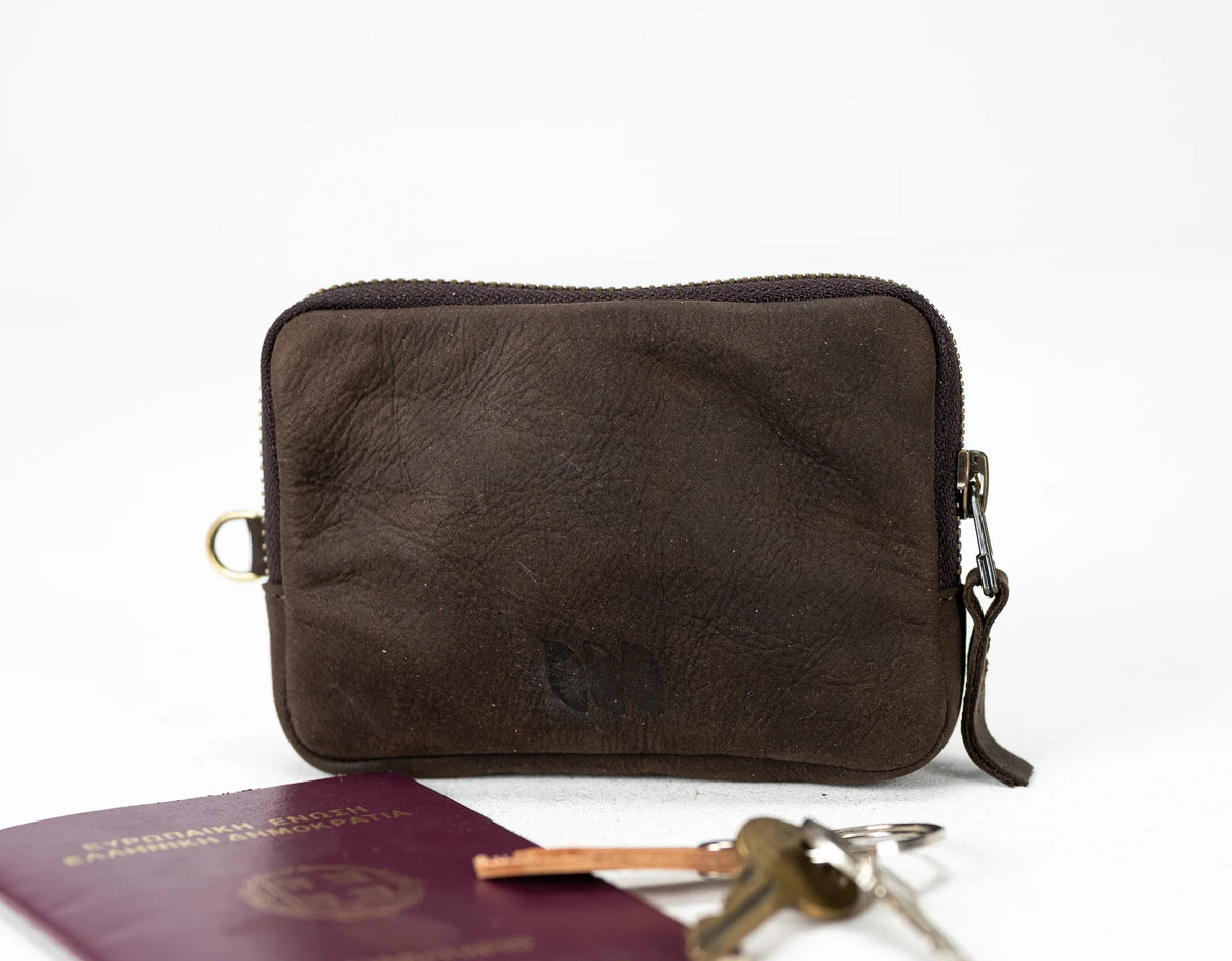 Myrto wallet - Dark  brown nubuck leather