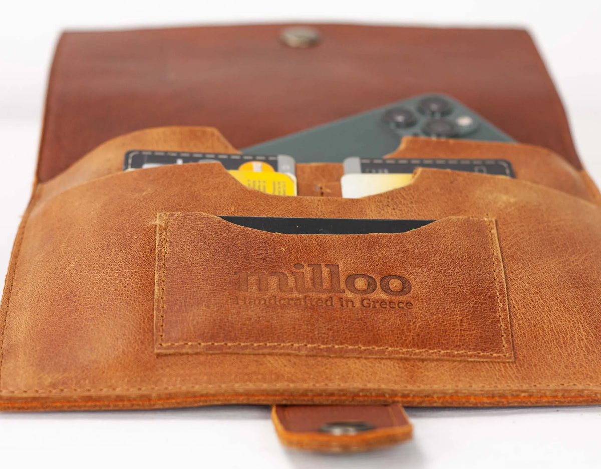 Iole wallet - Brown leather