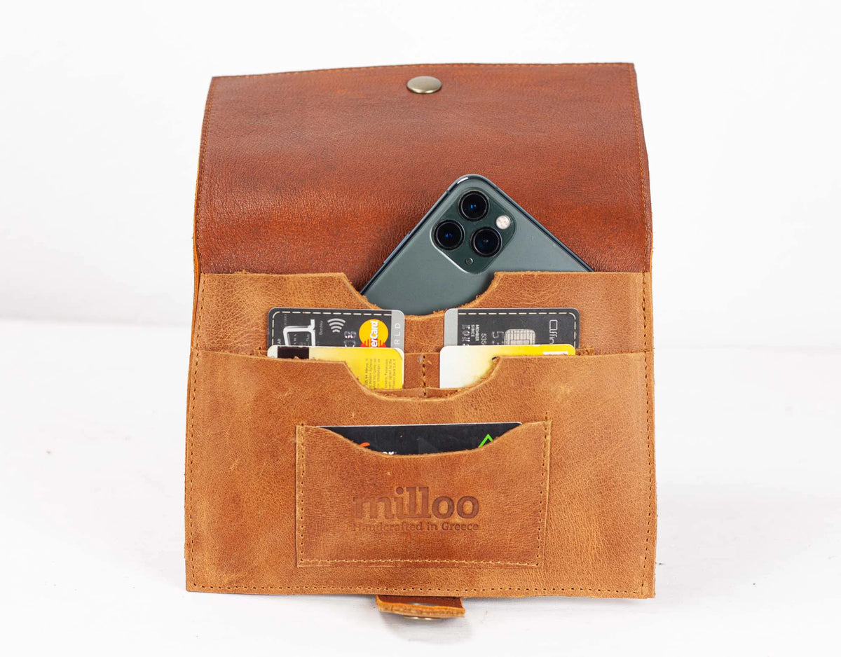 Iole wallet - Brown leather