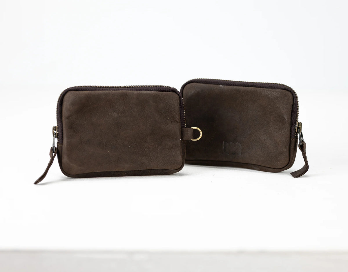 Myrto wallet - Dark  brown nubuck leather