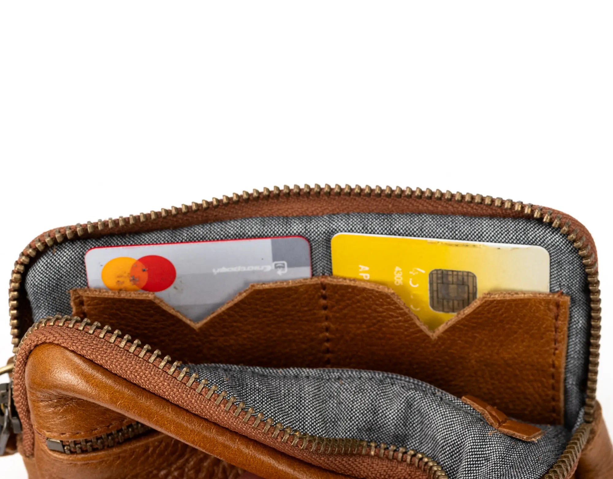 Antheia Mini wallet - Brown Leather