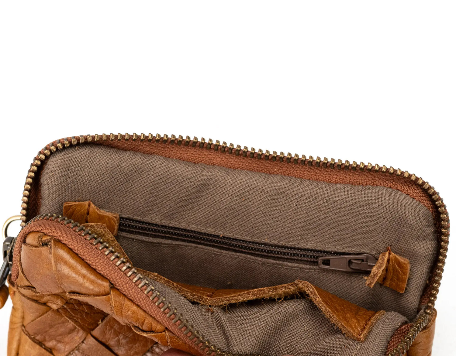 Antheia Mini wallet - Brown Leather