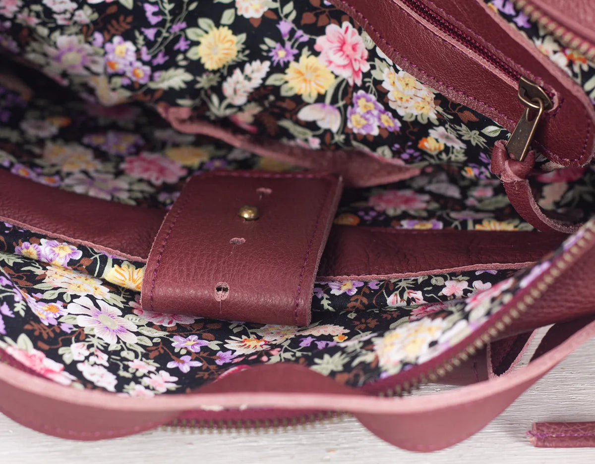 Minos backpack - Burgundy leather