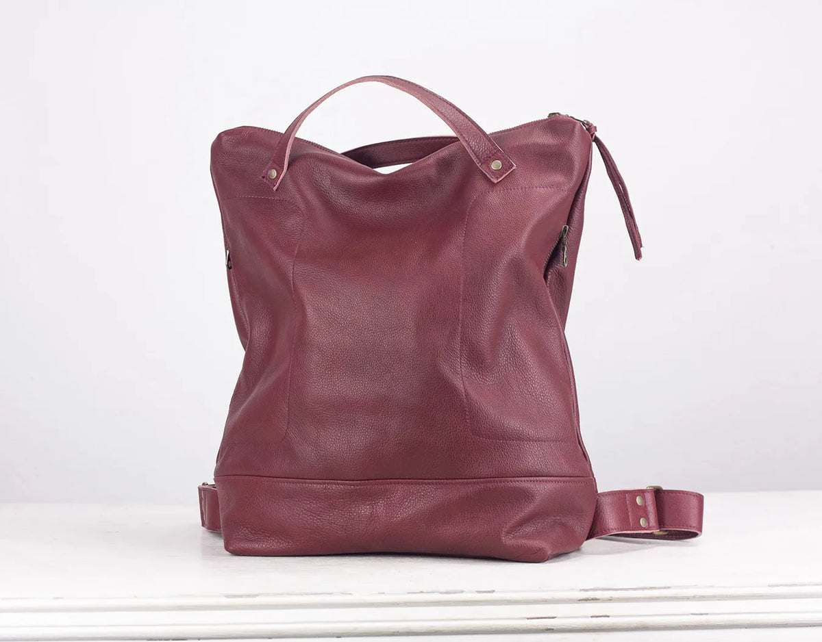 Minos backpack - Burgundy leather