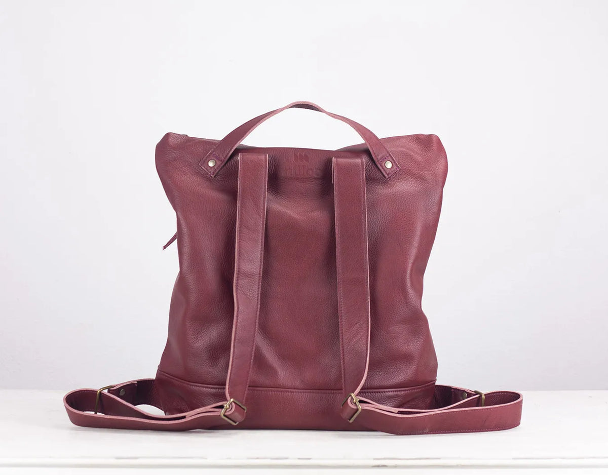 Minos backpack - Burgundy leather