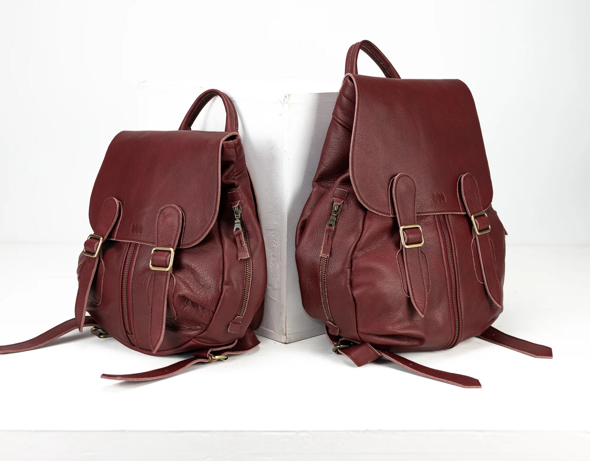 Artemis backpack - Burgundy leather