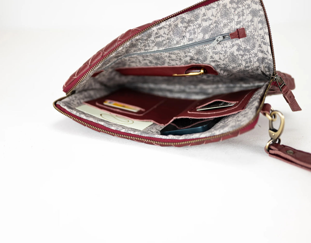 Athena Tablet Clutch - Burgundy