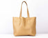 caramel leather unlined tote bag
