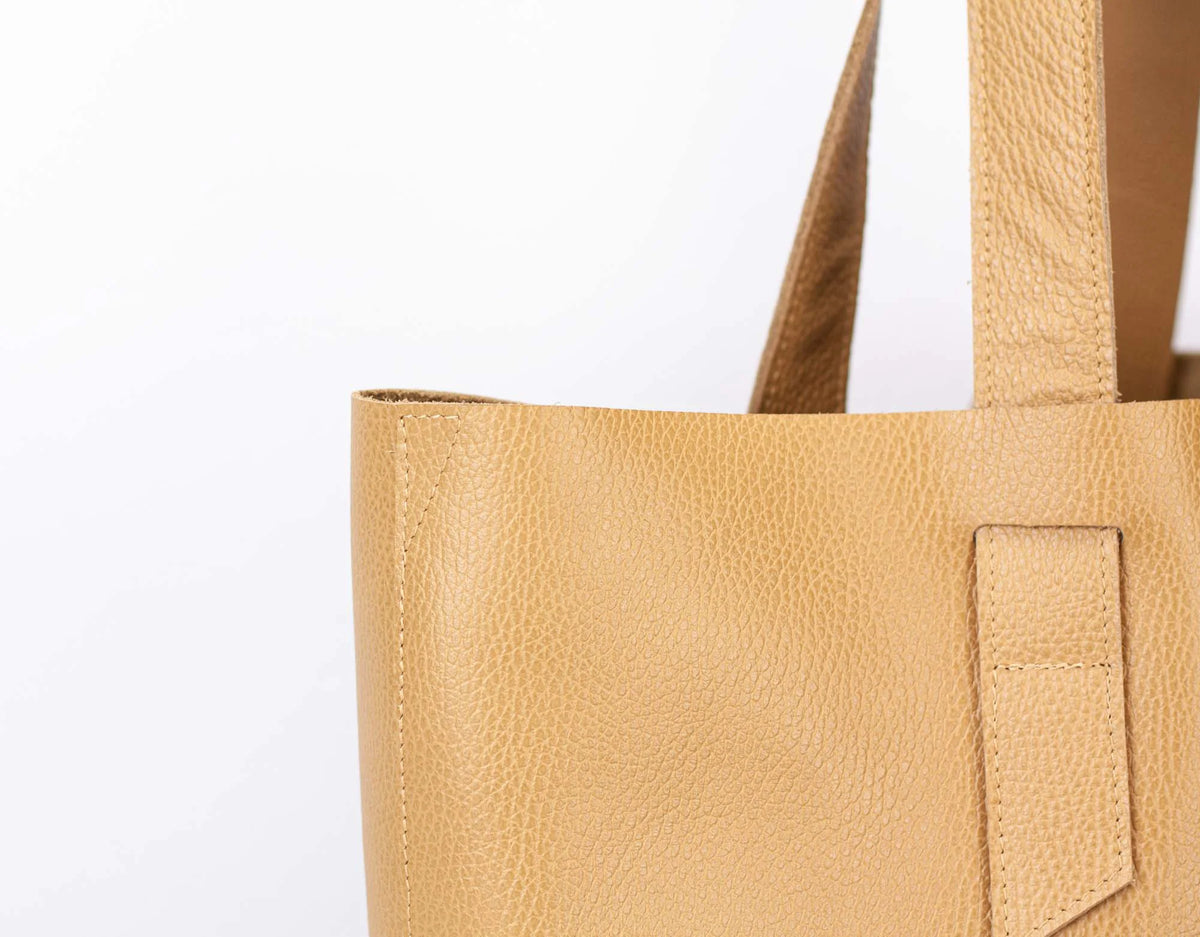 Τσάντα tote Calisto - Caramel δέρμα