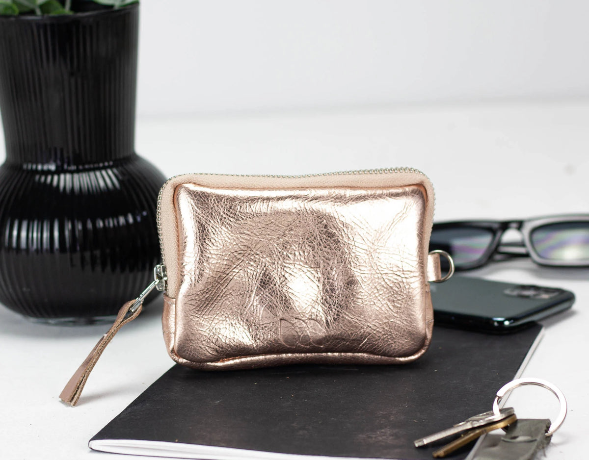Myrto wallet - Bronze, Silver or Gold coated leather