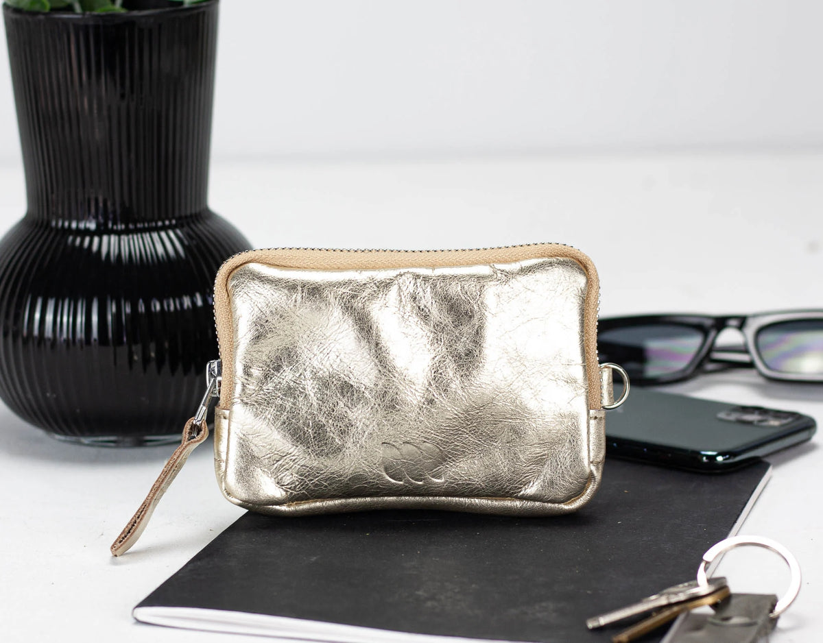 Myrto wallet - Bronze, Silver or Gold coated leather