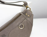 Grey leather fanny pack