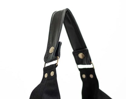 Kallia mini bag - Black canvas and Black leather - milloobags