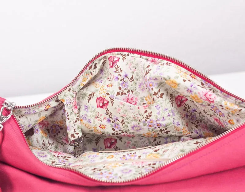 Kallia mini bag - Pink canvas and leather - milloobags