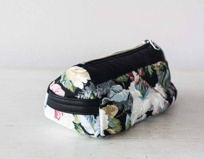 Floral canvas and leather case