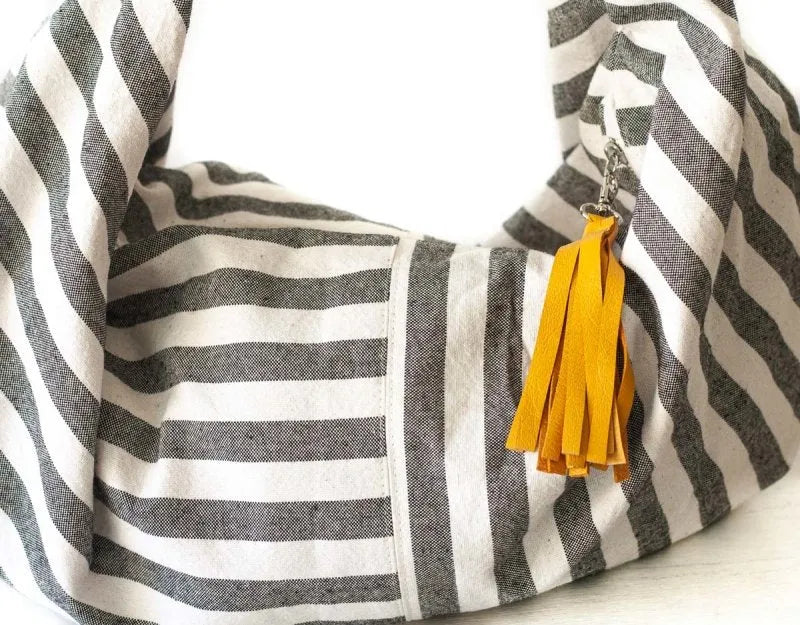 Kallia bag - Striped canvas and leather - milloobags