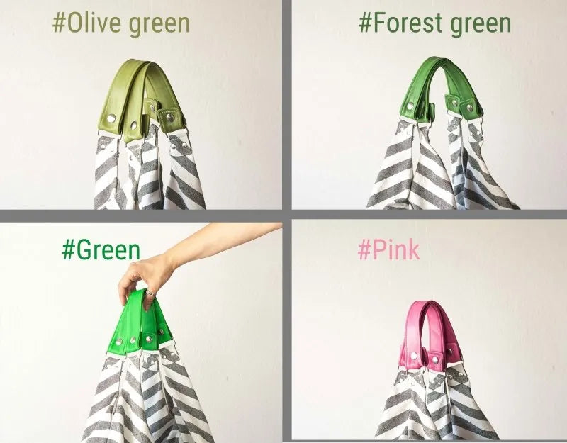 Kallia bag - Striped canvas and leather - milloobags