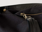 Kallia crossbody bag - Black canvas and black leather - milloobags
