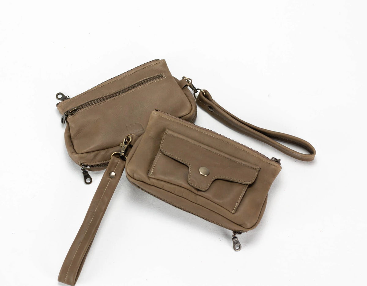 Thalia wallet - Khaki brown leather