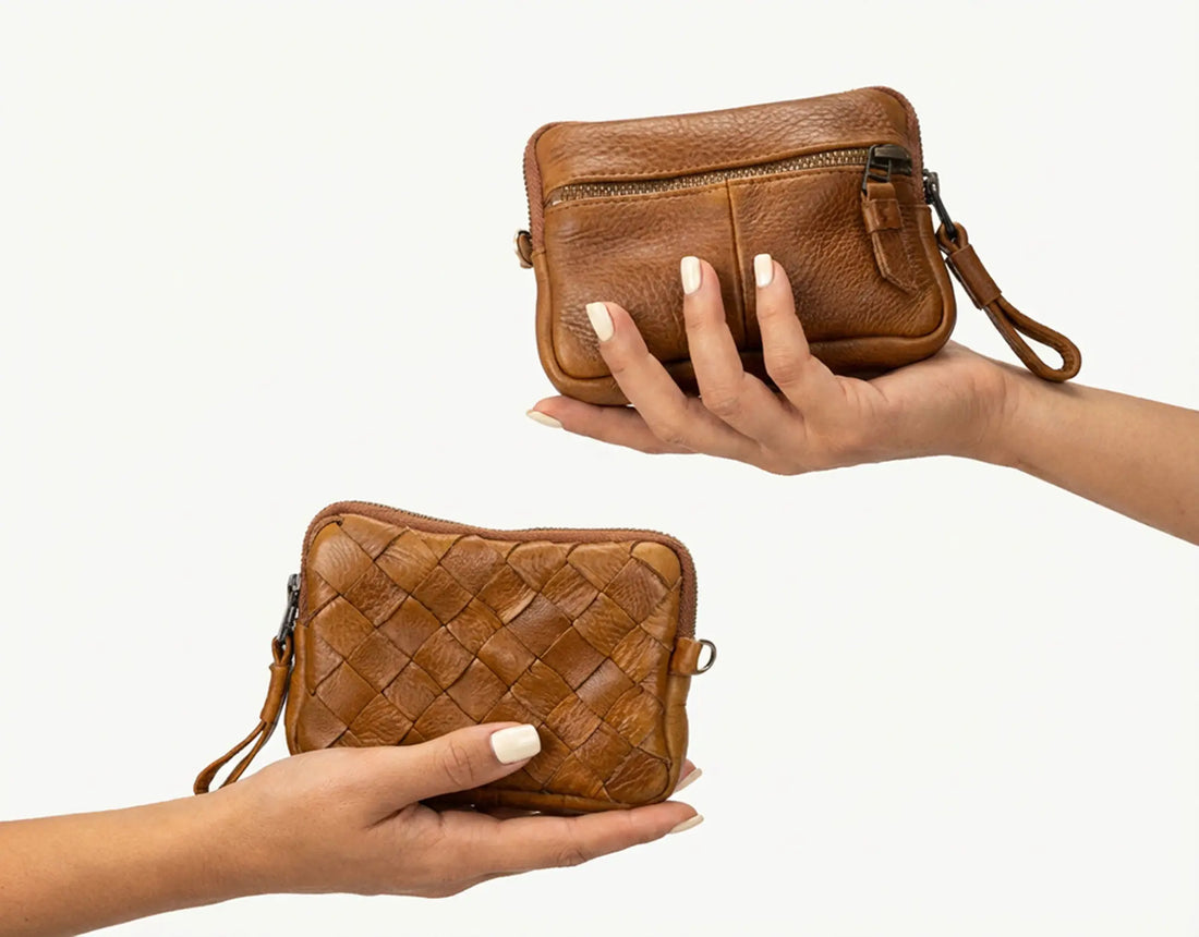 Antheia Mini wallet - Brown Leather