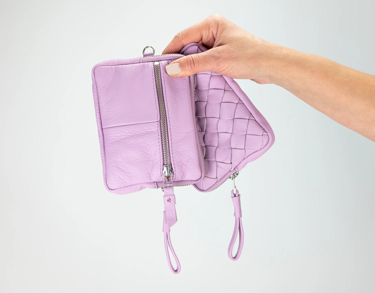 Antheia mini wallet - Lilac leather