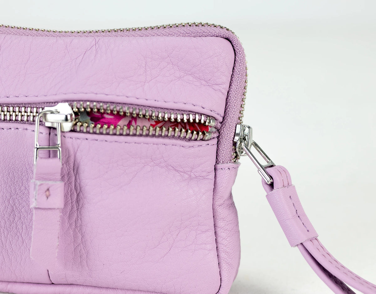 Antheia mini wallet - Lilac leather