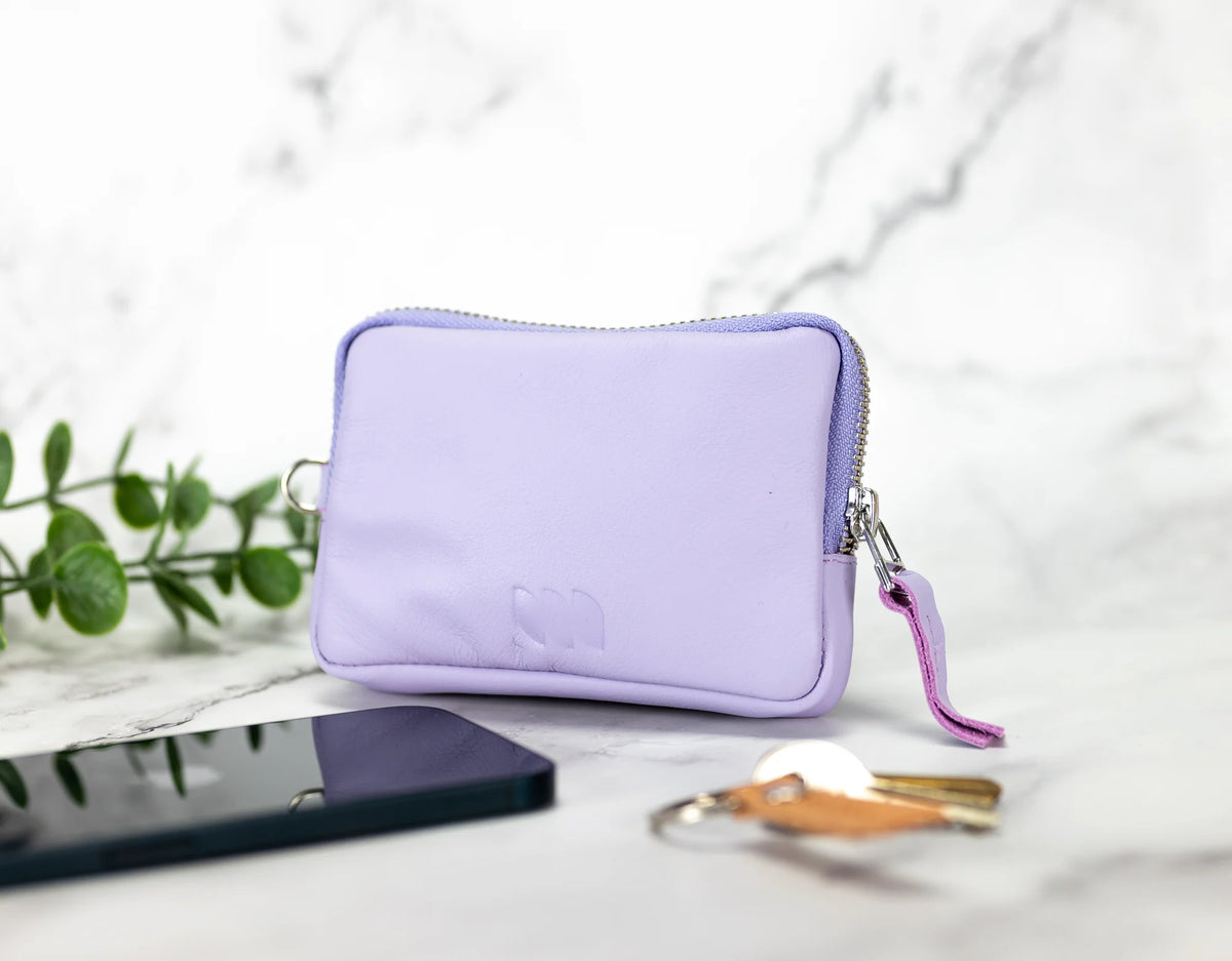 Myrto wallet - Lilac leather