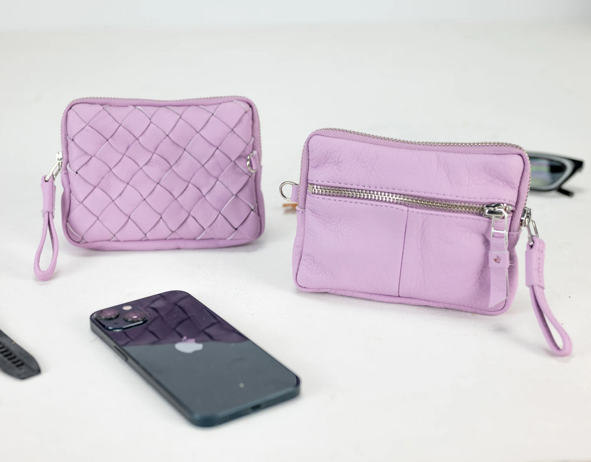 Antheia mini wallet - Lilac leather