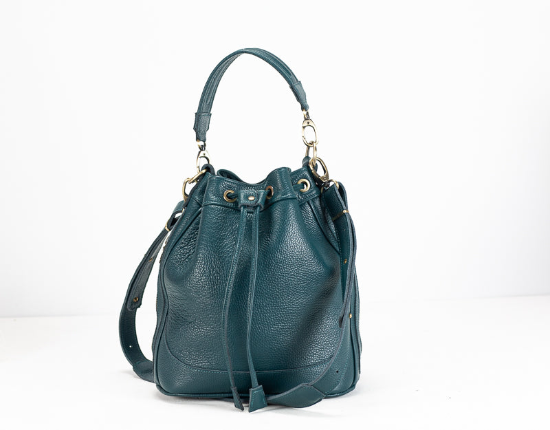 Danae bag - Midnight green pebbled leather