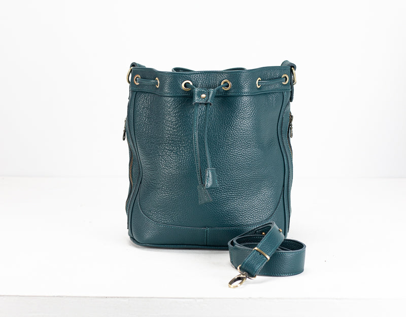Danae bag - Midnight green pebbled leather