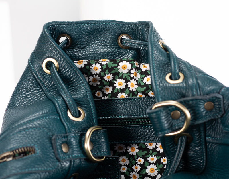 Danae bag - Midnight green pebbled leather