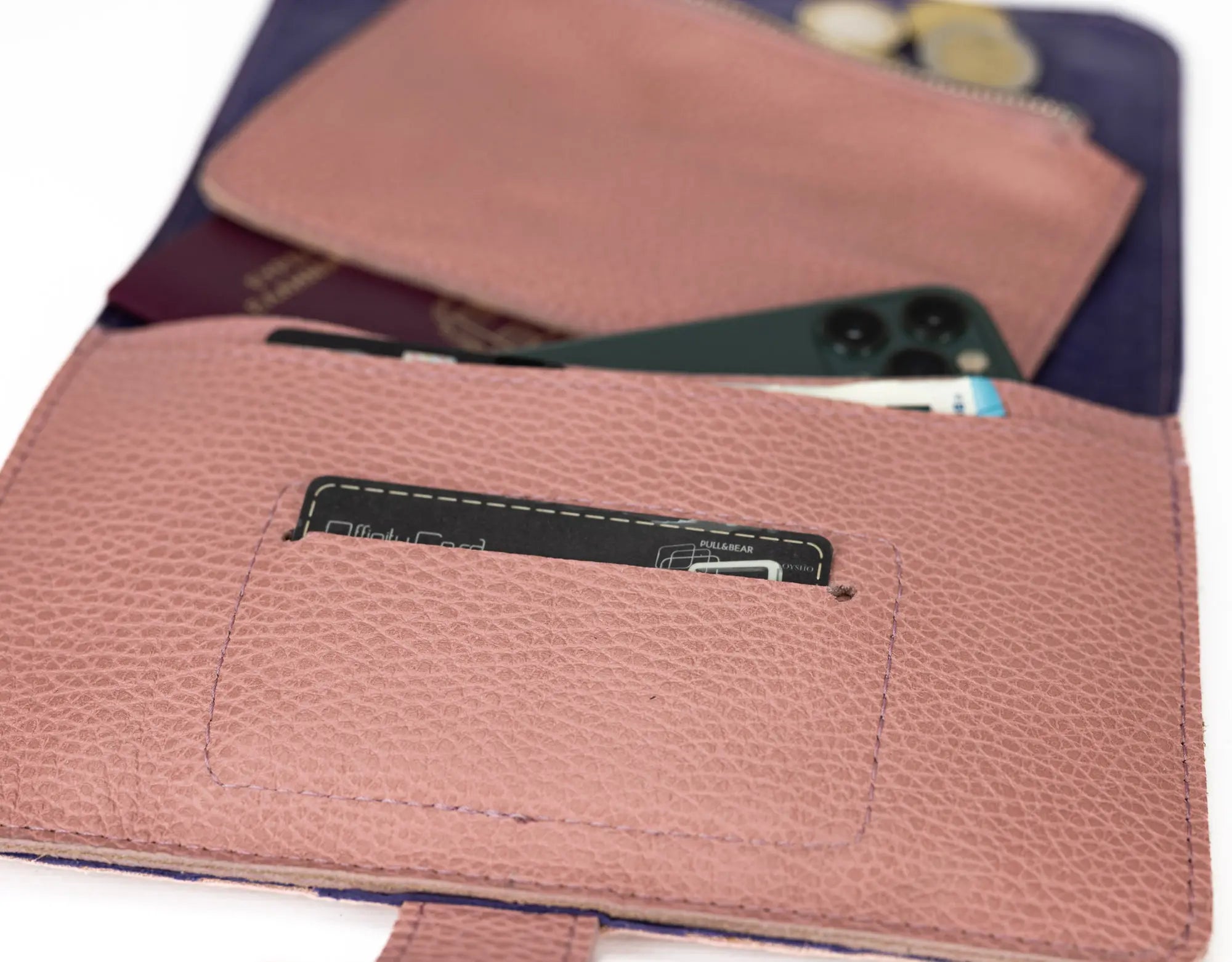 Iole Leather Wallet - Dusty Pink Leather