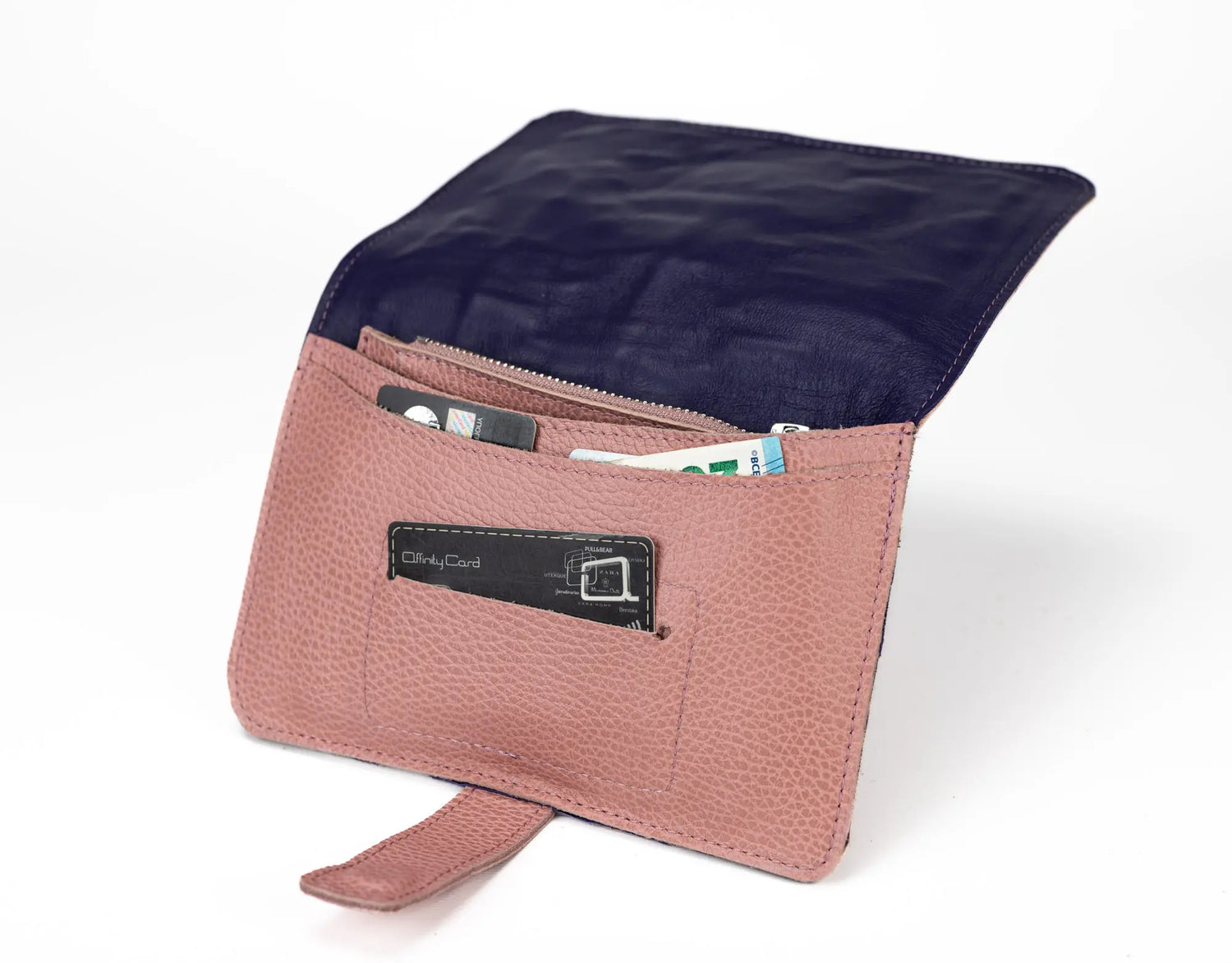 Iole Leather Wallet - Dusty Pink Leather